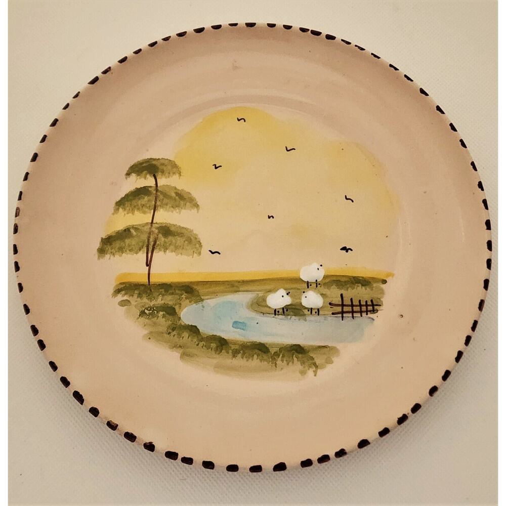 PLATE-SALAD/DESSERT-HANDMADE BY LAMAS-Italy-Sheep by River-Raised Design - Picture 6 of 8